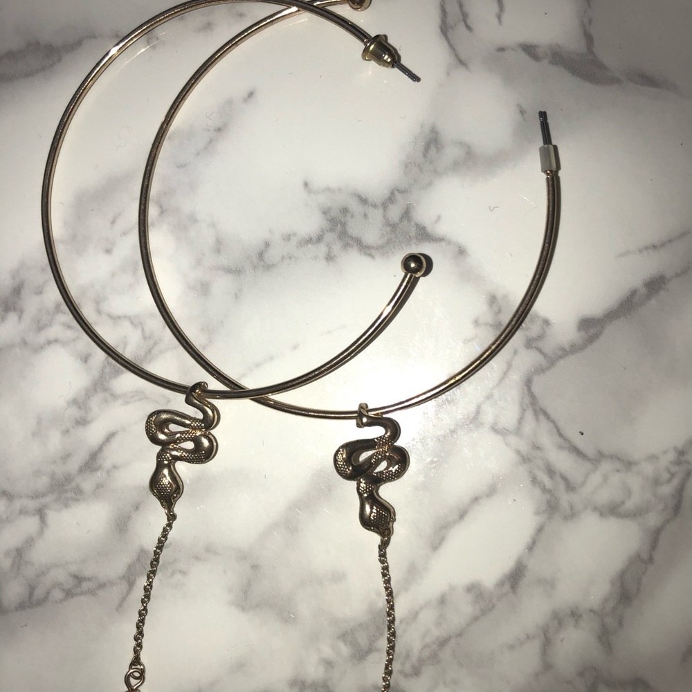 Free People- Gold hoops with Snakes